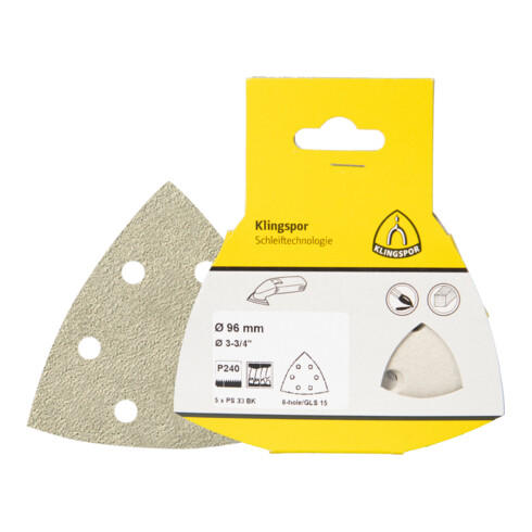 Klingspor PS 33 BK Scheiben kletthaftend, Lochform GLS15, SB-verpackt im Reiter