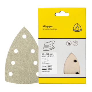 Klingspor PS 33 BK Streifen kletthaftend, 98 x 148 mm Korn 240 Lochform GLS24, SB-verpackt im Reiter
