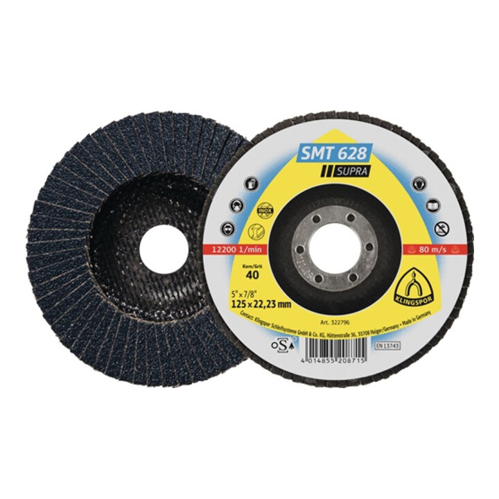 Klingspor Schleifmopteller SMT 628, LxB 115X22,23, Korn 80, GER