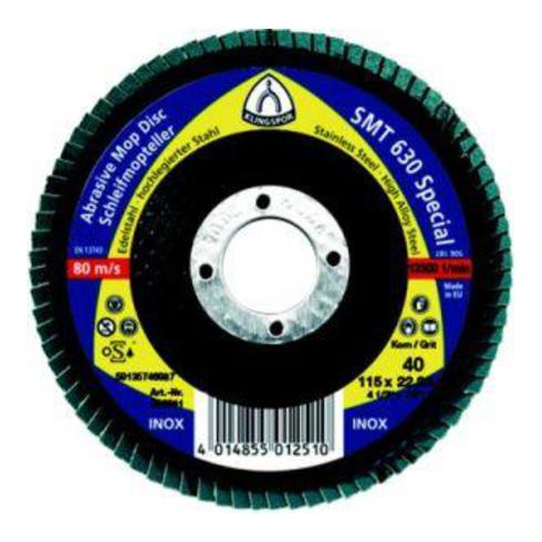 Klingspor Schleifmopteller SMT 636 Multibindung 125 x 22,23 mm Korn 60 gewölbt