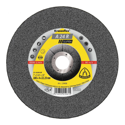 Klingspor Schruppscheibe A24R Supra 125x6mm gekröpft