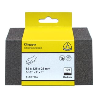 Klingspor SK 700 A Schleifklotz, Korund 89 x 125 mm SB-verpackt im Reiter