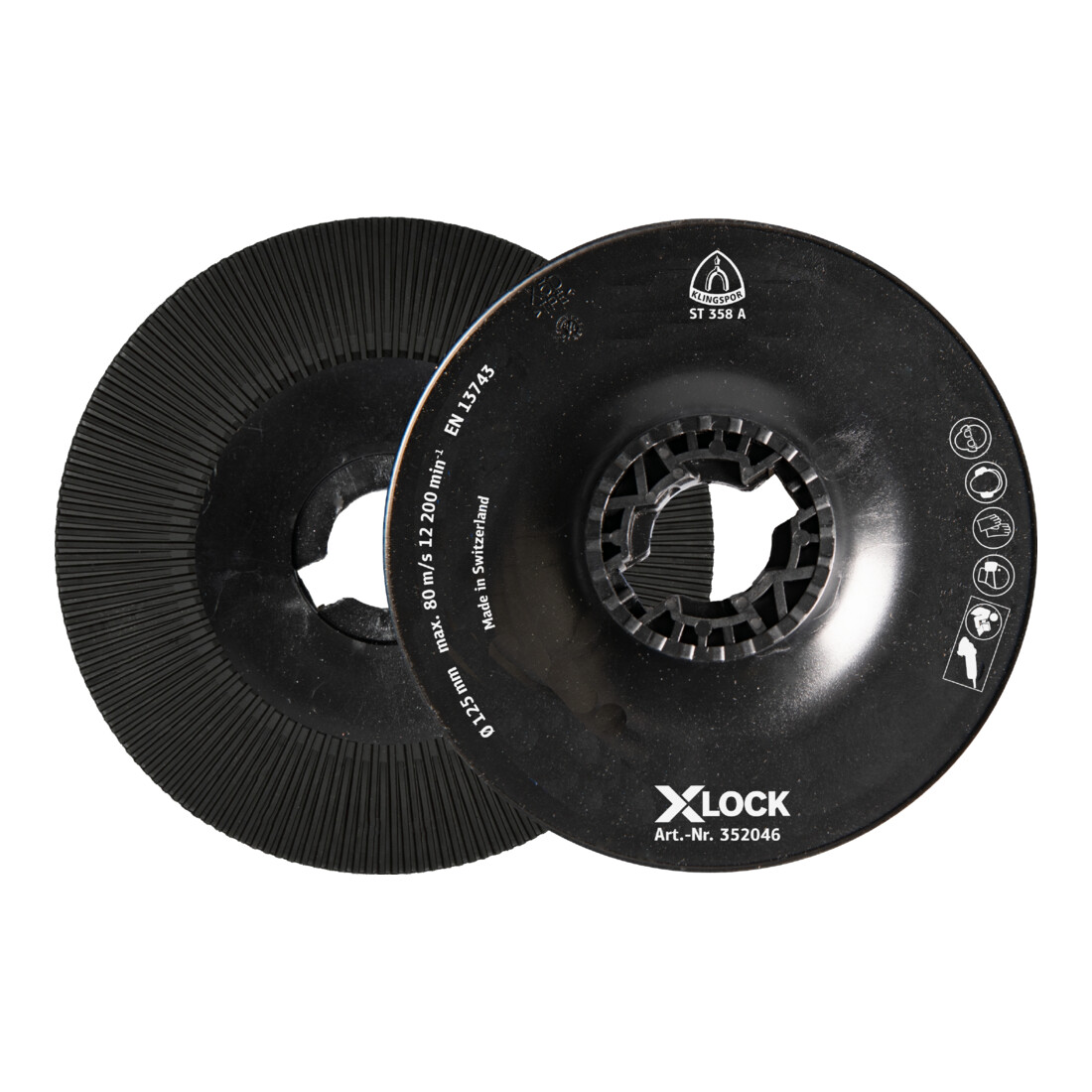 Klingspor ST 358 A Stützteller gerippt, 125 mm X-LOCK