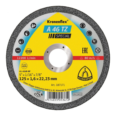 Klingspor Trennscheibe A46TZ 125x1,6mm gerade