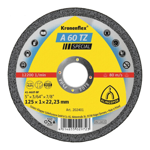 Klingspor Trennscheibe gerade A60TZ 125x1mm