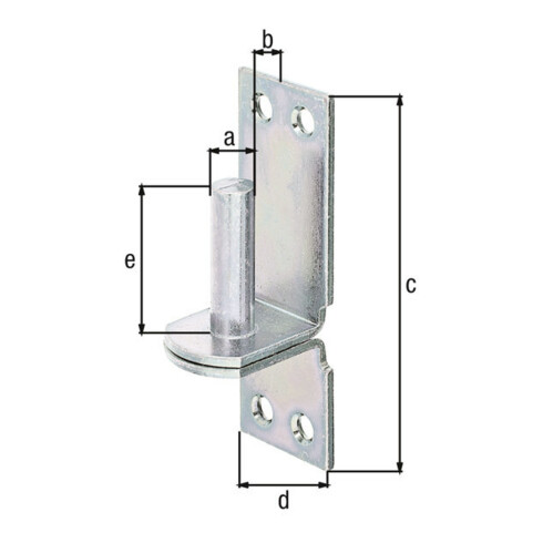 Kloben DI auf Platte 13x11mm galv.gelb verz.GAH