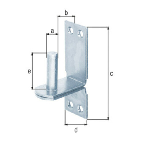 Kloben DII auf Platte 16x28mm galv.verz.d.pass.GAH