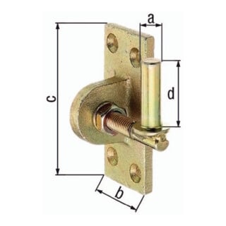 Kloben z.Anschr.16x45mm galv.gelb verz.Ausf.verstellb.um 20mm GAH