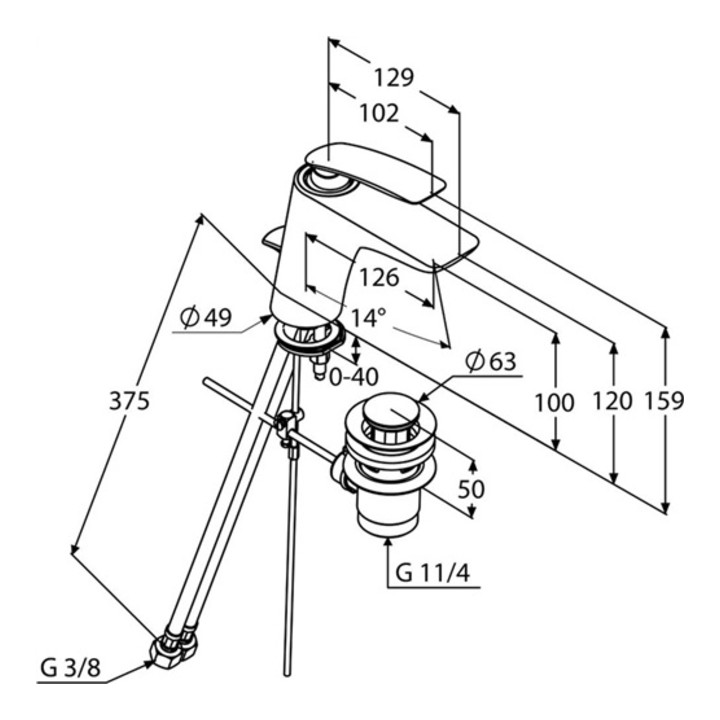 Kludi Waschtisch-Einhandmischer BALANCE DN 15 Ablaufgarnitur G 1 1/4" chrom