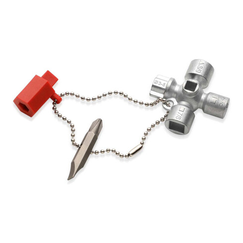 KNIPEX 00 11 02 Schaltschrank-Schlüssel für gängige Schränke und Absperrsysteme 44 mm