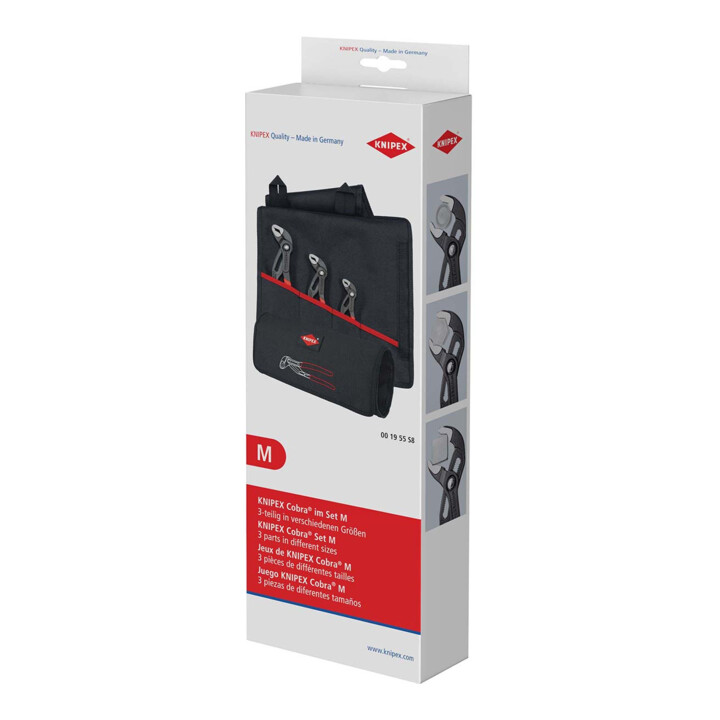KNIPEX 00 19 55 S8 Cobra®-Set 1 x 87 01 125, 1 x 87 01 180, 1 x 87 01 250 330 mm