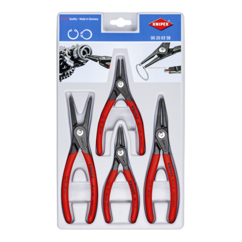 KNIPEX Set di Pinza di precisione per anelli di sicurezza 00 20 03 SB, 310mm