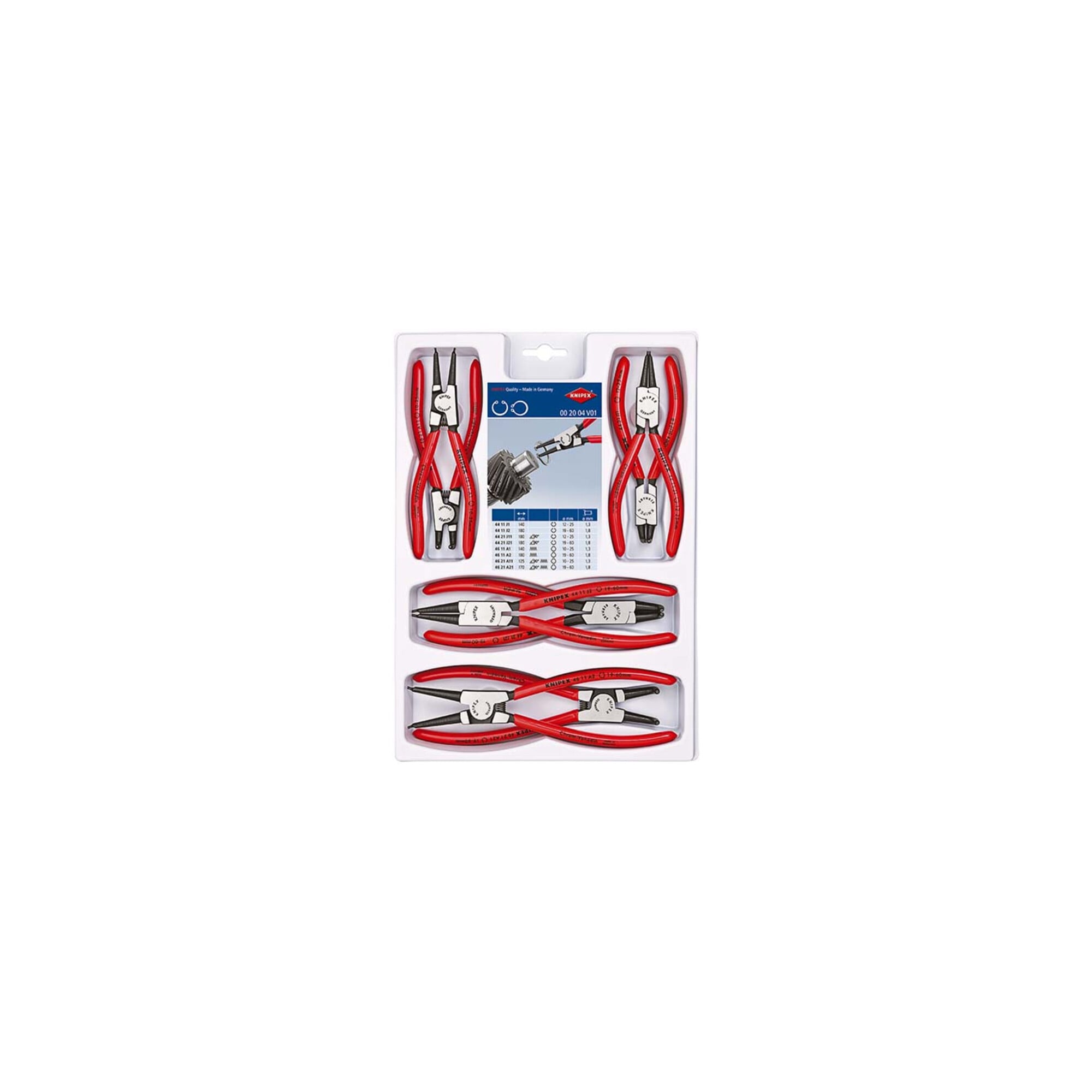 KNIPEX 00 20 04 V01 Sicherungsringzangen-Set 8-teilig