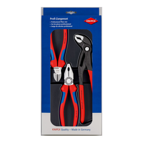 KNIPEX 00 20 09 V01 Bestseller-Paket 1 x 03 02 180, 1 x 70 02 160, 1 x 87 01 250
