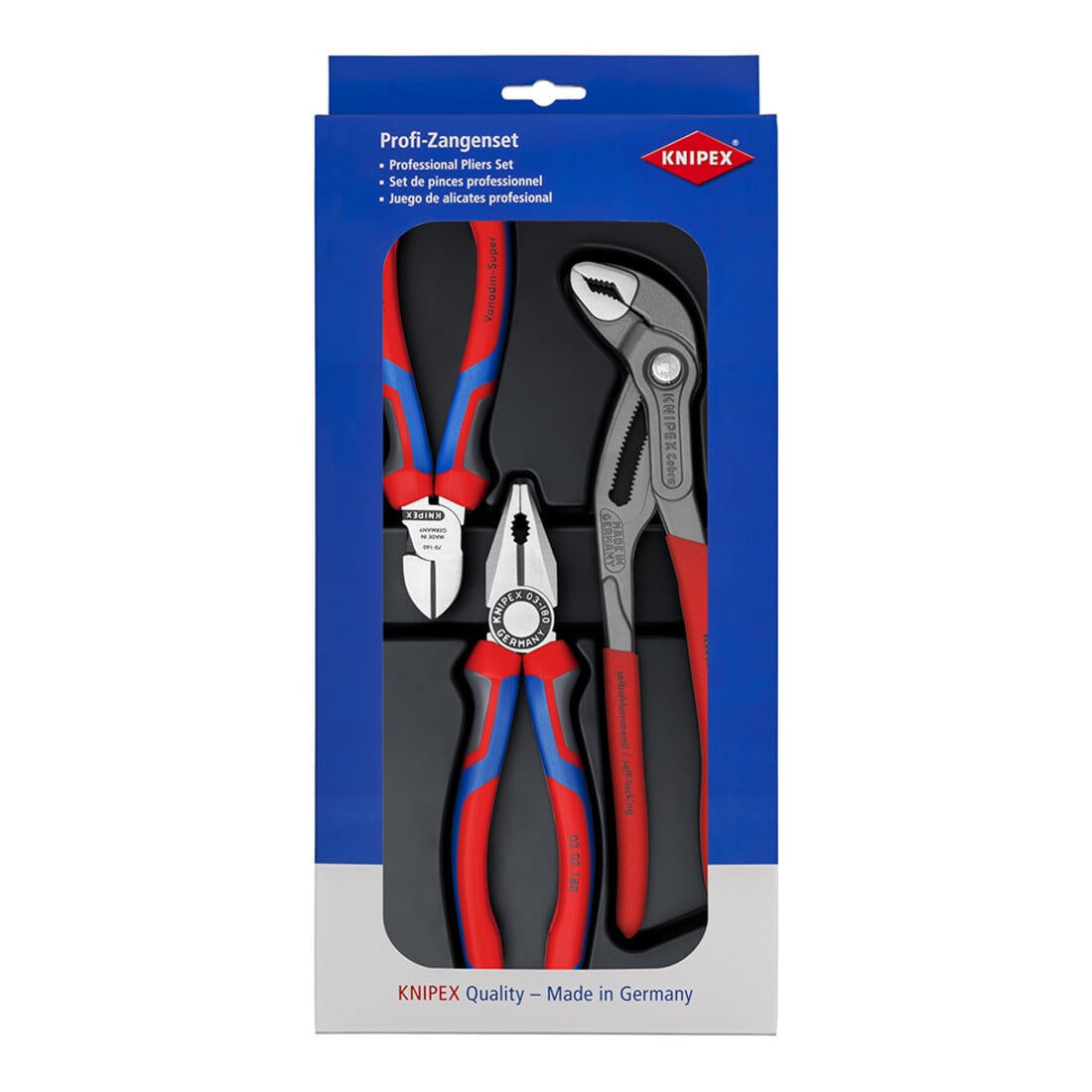 KNIPEX 00 20 09 V01 Bestseller-Paket 1 x 03 02 180, 1 x 70 02 160, 1 x 87 01 250