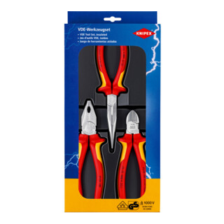 KNIPEX 00 20 12 Elektro-Paket 1 x 03 06 180, 1 x 26 16 200, 1 x 70 06 160 