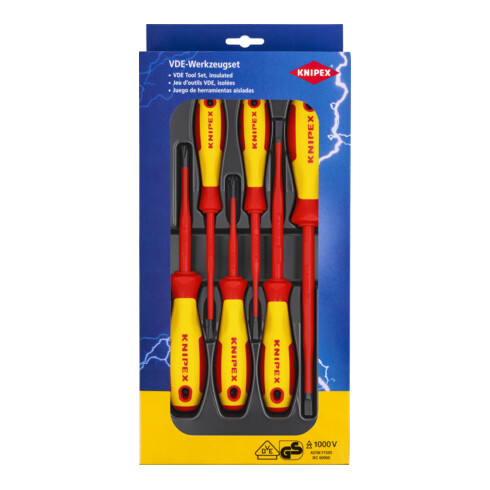 KNIPEX 00 20 12 V02 VDE Schroevendraaier pakket sleuf / Phillips® 368 mm