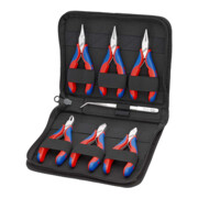 KNIPEX 00 20 16 Elektronikzangen-Set mit Werkzeugen für Arbeiten an elektronischen Bauteilen 7-teilig 215 mm