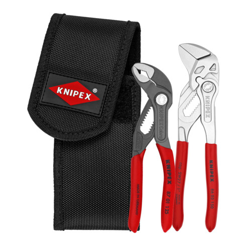 KNIPEX 00 20 72 V01 Mini-Zangenset in Werkzeuggürteltasche 1 x 86 03 150, 1 x 87 01 125 160 mm