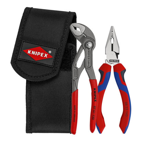 KNIPEX 00 20 72 V06 Mini-Zangenset in Werkzeuggürteltasche 1 x 08 22 145, 1 x 87 01 150 160 mm