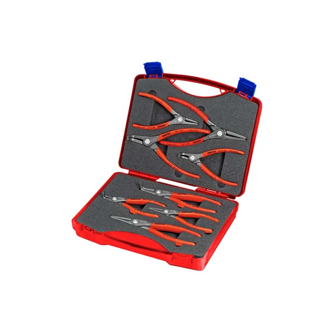 KNIPEX 00 21 25 Werkzeug-Box "SRZ" Sicherungsringzangen 8-teilig 270 mm