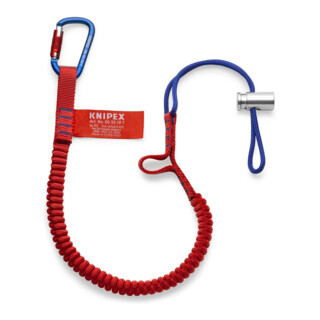 KNIPEX 00 50 12 T BK Fangleine mit fixiertem Materialkarabiner Zur Werkzeug-Absturzsicherung 900 mm