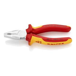 KNIPEX Combinatietang VDE verchroomd met meer-componentengreep