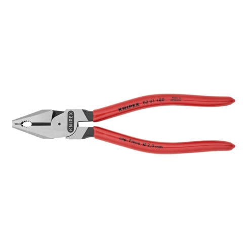 KNIPEX Pinza universale tipo forte, nera bonderizzata lucida, rivestita in plastica