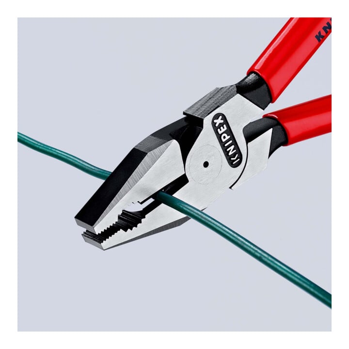 KNIPEX 02 01 200 Kraft-Kombizange mit Kunststoff überzogen schwarz atramentiert 200 mm