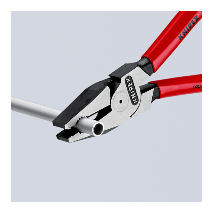 KNIPEX 02 01 200 Kraft-Kombizange mit Kunststoff überzogen schwarz atramentiert 200 mm