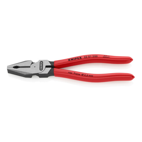 Knipex Kraft-Kombizange schwarz atramentiert poliert mit Kunststoff überzogen