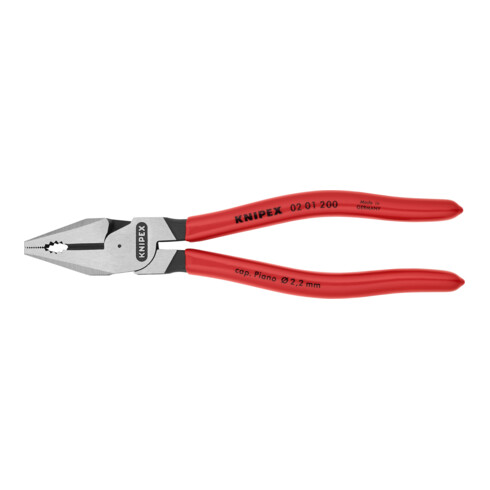 Knipex Kraft-Kombizange schwarz atramentiert poliert mit Kunststoff überzogen