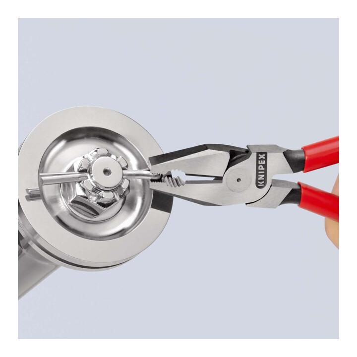KNIPEX 02 01 225 Kraft-Kombizange mit Kunststoff überzogen schwarz atramentiert 225 mm