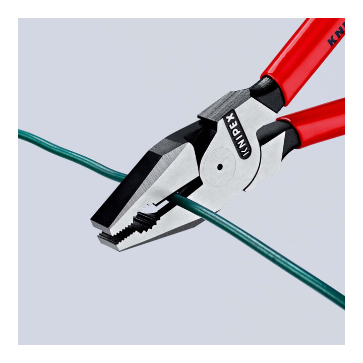 KNIPEX 02 01 225 Kraft-Kombizange mit Kunststoff überzogen schwarz atramentiert 225 mm