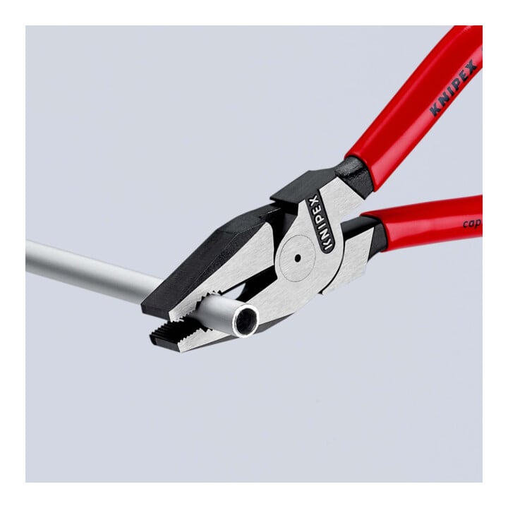 KNIPEX 02 01 225 Kraft-Kombizange mit Kunststoff überzogen schwarz atramentiert 225 mm