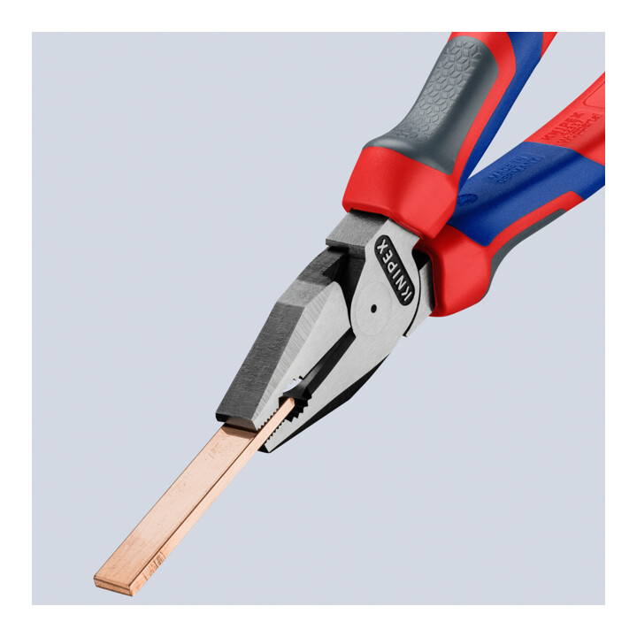 KNIPEX 02 02 180 Kraft-Kombizange mit Comfort-Griffen schwarz atramentiert 180 mm