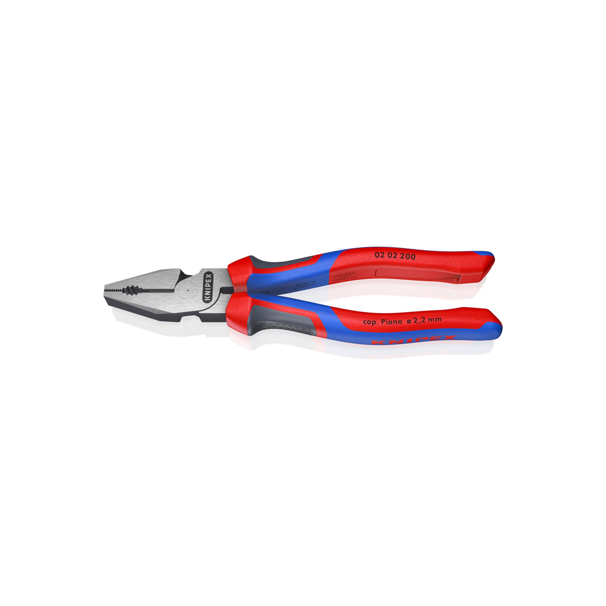 KNIPEX 02 02 200 Kraft-Kombizange mit Comfort-Griffen schwarz atramentiert 200 mm