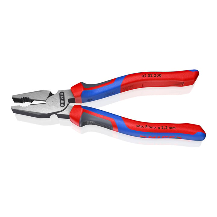 KNIPEX 02 02 200 Kraft-Kombizange mit Comfort-Griffen schwarz atramentiert 200 mm