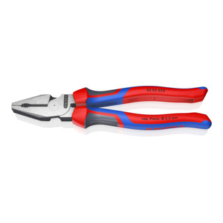 KNIPEX 02 02 225 Kraft-Kombizange mit Comfort-Griffen schwarz atramentiert 225 mm