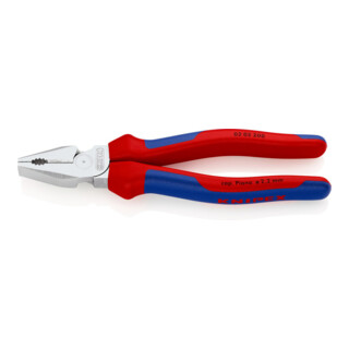 Knipex Kraft-Kombizange verchromt mit Mehrkomponenten-Hüllen