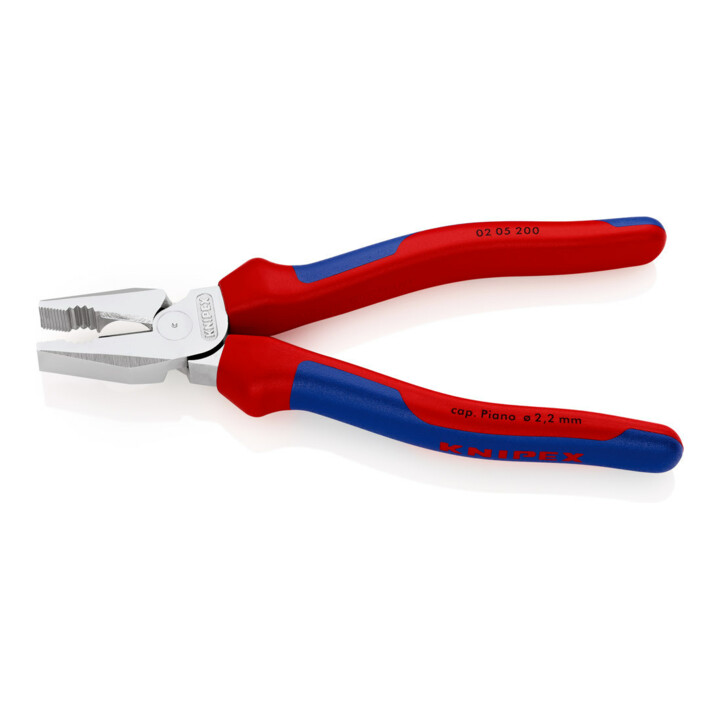 KNIPEX 02 05 200 Kraft-Kombizange mit Comfort-Griffen verchromt 200 mm