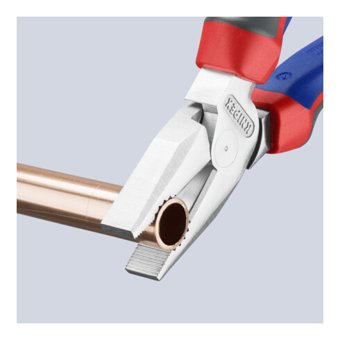 Knipex Kraft-Kombizange verchromt mit Mehrkomponenten-Hüllen