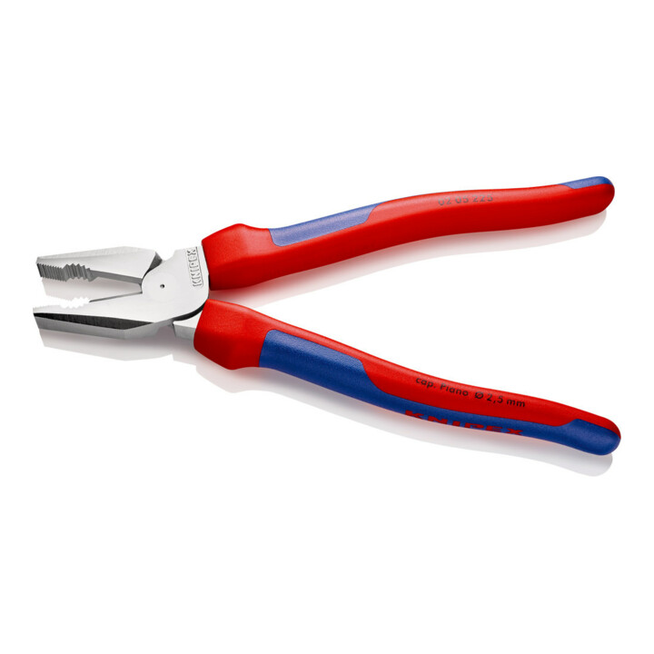 KNIPEX 02 05 225 Kraft-Kombizange mit Comfort-Griffen verchromt 225 mm
