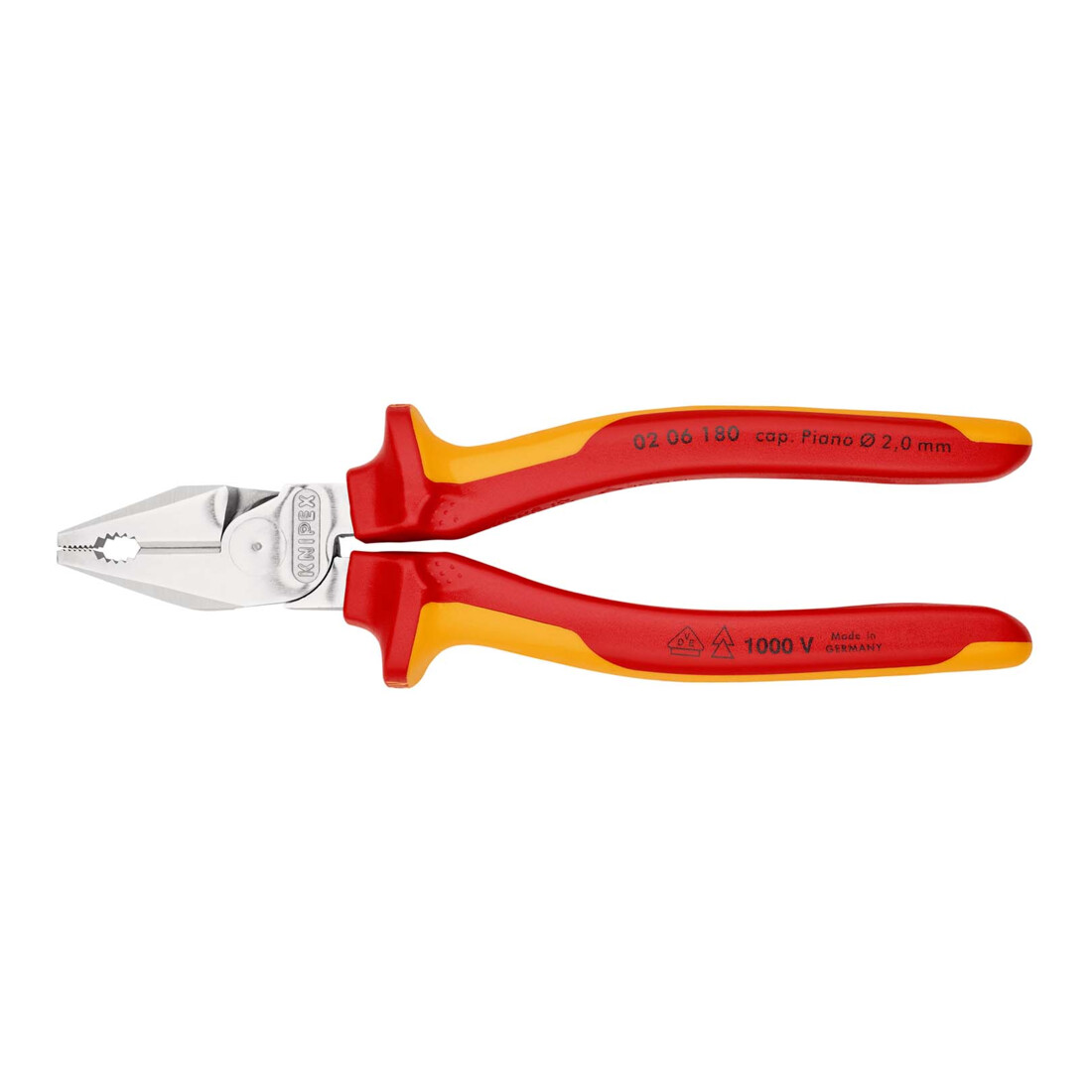 Knipex Kraft-Kombizange isoliert mit Mehrkomponenten-Hüllen, VDE-geprüft