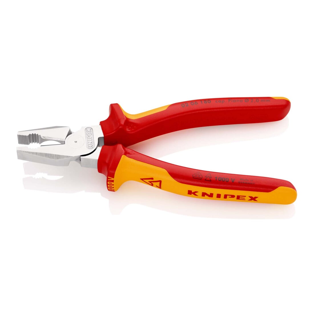 Knipex Kraft-Kombizange isoliert mit Mehrkomponenten-Hüllen, VDE-geprüft