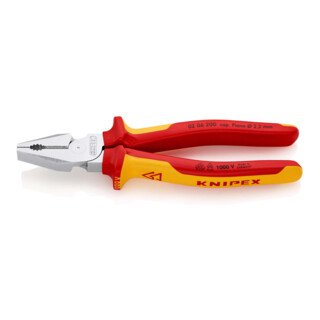 Knipex Kraft-Kombizange isoliert mit Mehrkomponenten-Hüllen, VDE-geprüft