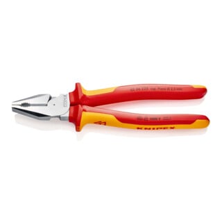 KNIPEX 02 06 225 Kraft-Kombizange isoliert mit Mehrkomponenten-Hüllen, VDE-geprüft verchromt 225 mm