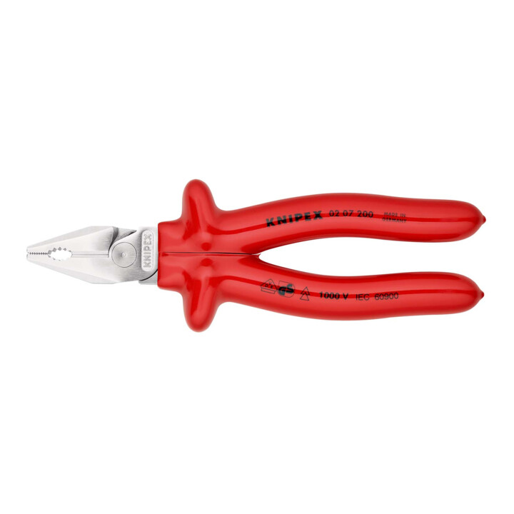 KNIPEX 02 07 200 Kracht-combinatietang verchroomd VDE 200 mm