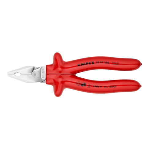 KNIPEX 02 07 200 Kraft-Kombizange verchromt VDE 200 mm