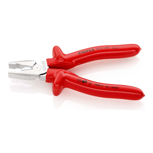 KNIPEX 02 07 200 Kraft-Kombizange verchromt VDE 200 mm
